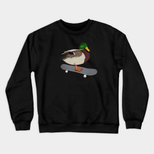 Mallard Bird Skateboard Birdwatcher Animal Biologist Crewneck Sweatshirt